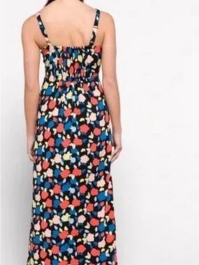 41 Hawthorn Navy Floral Maxi Dress with Coral, Blue & Yellow